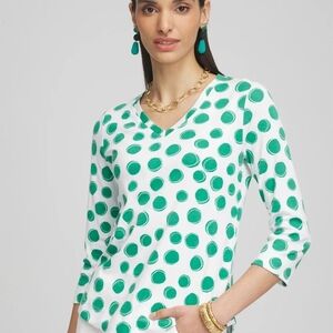 Chico's Polka-Dot Summer Romance Tee